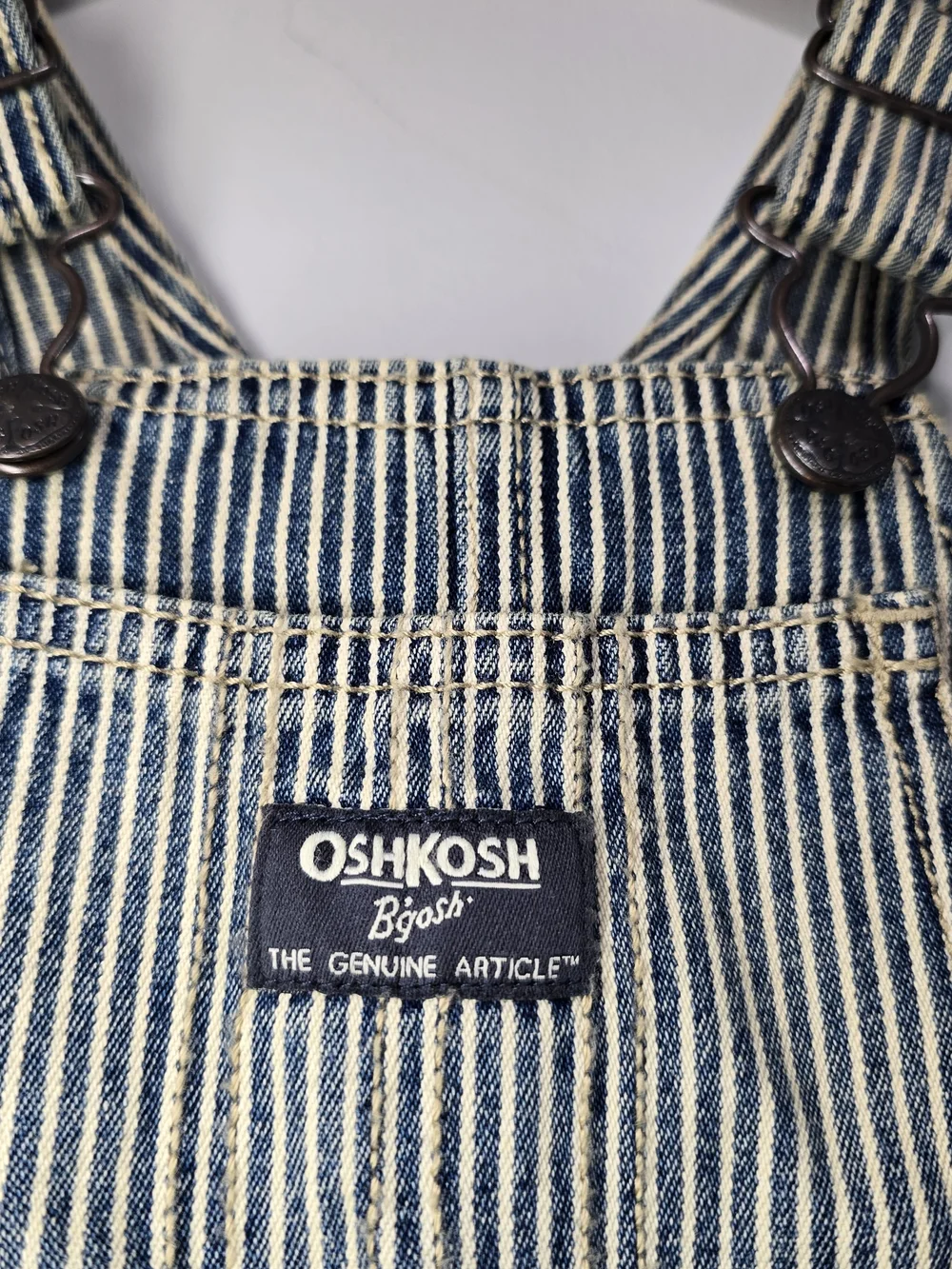 OshKosh B'gosh Striped Kids Overalls - Navy & White